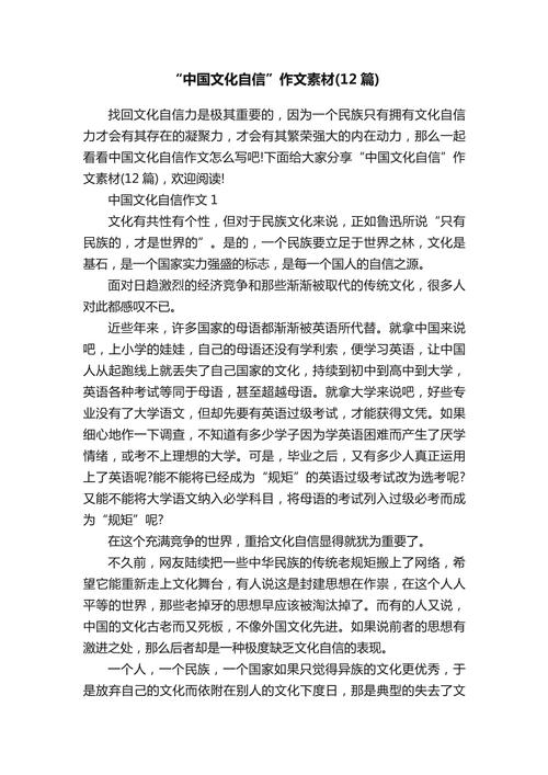 文化自信建设(文化自信建设案例)